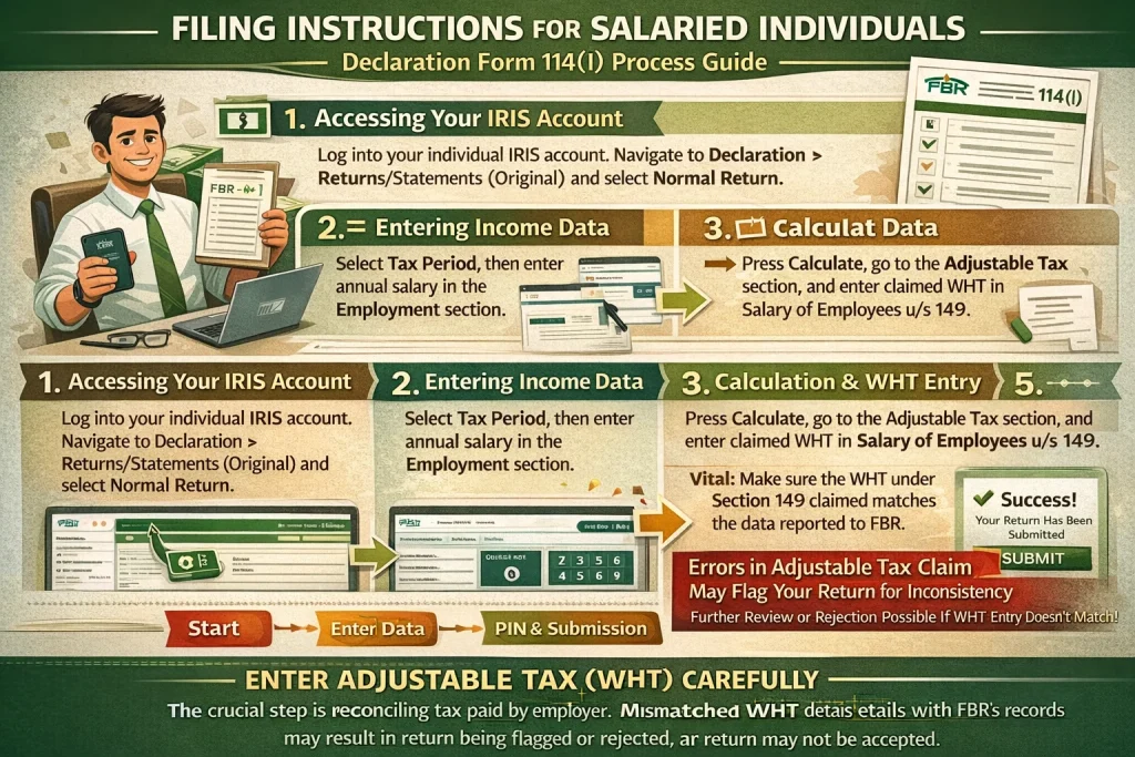 Filing Instructions for Salaried Individuals (Declaration Form 114